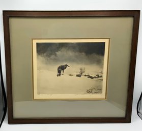 Alfred Wierusz Kowalski Lone Wolf Framed Print ~ Pencil Signed ~