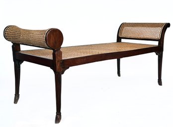 A 19th Century British Colonial Bench, Caning Restored