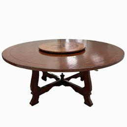 A Farm House Style Hard Wood - Hand Scraped - 72' Round Dining Table - Rustic