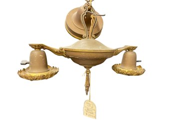 Early 20th Century Two Color Brass Two Light Fixture