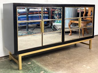 A Modern Credenza With Mirrored Doors