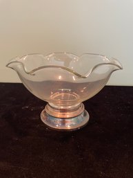 Web Silver Glass Bowl With Sterling Base