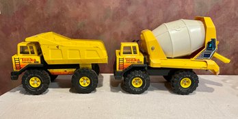 Pair Of Vintage Pressed Steel Tonka Trucks