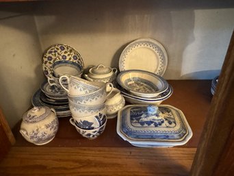 BLUE AND WHITE PORCELAIN INCLUDES CANTON BLUE WILLOW