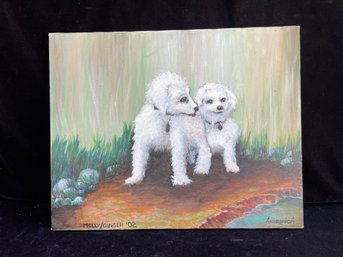 Dogs Canvas Painting - Artist Signed