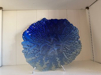 Large Blue Glass Plate