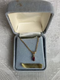 Gold Plate Ruby And Diamond Necklace