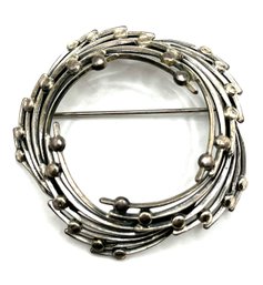 Vintage Sterling Silver BEAU Designer Brooch