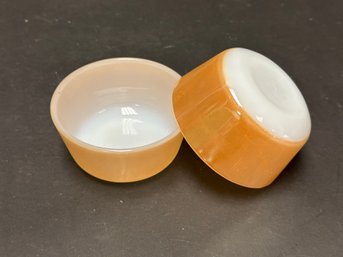 Vintage Anchor Hocking Fire-King Peach Lustre Custard Cups