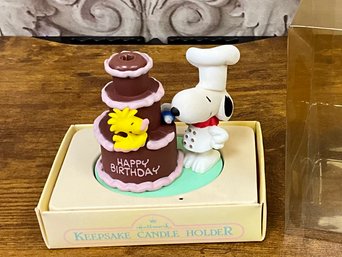 *RARE* Hallmark Vintage 1982 Keepsake Candle Holder Cake Topper - Peanuts - Snoopy