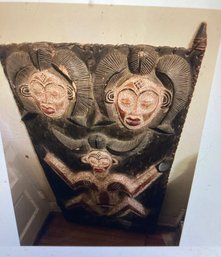 AFRICAN ART PUNU GABON DOOR Panel WOOD Carving Large