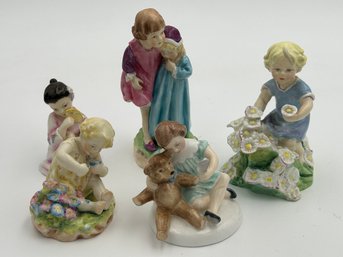 Collection Of 5 Vintage 1940s ROYAL WORCESTER Porcelain Figurines