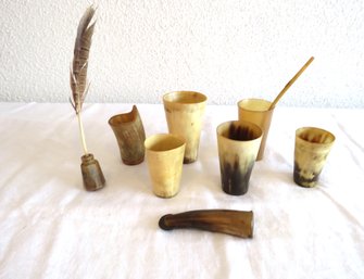 Collection Of Little Drinking Horn Cups