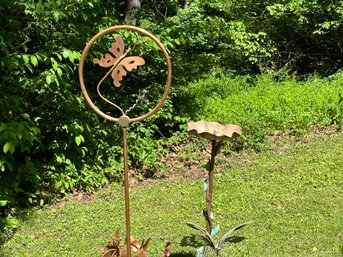 A Grouping Of Decorative Copper Outdoor Water Features & More