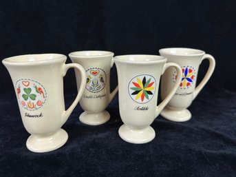 Vintage Pennsylvania Dutch Hex Signs Coffee Cups