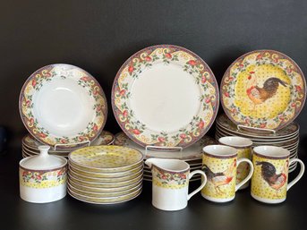 An Assortment Of Dinnerware By Atelier At Home, Petite Provence Pattern