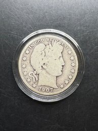 1907-O Barber Silver Half Dollar