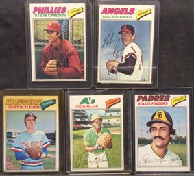 (5) 1977 Topps Lot With Hall Of Famers Ryan-Schmidt - M