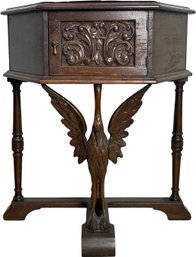 A 19th Century British Carved Wood Humidor Table - Copper Lined