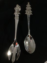 Wallace Christmas Serving Spoon And Fork