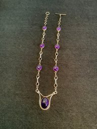 Hand Crafted Purple Stone Necklace #5