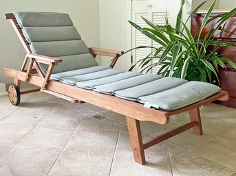 A Modern Cedar Reclining Lounge Chair And Sunbrella Cushion