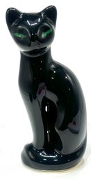 Vintage Ceramic Black Cat Statue