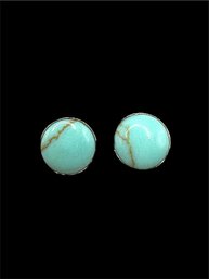 Sterling Silver Turquoise Stone Stud Earrings