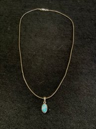 Iridescent Pendent Sterling Necklace #6