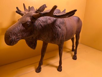 Cast Metal Moose Figurine Display