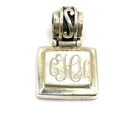 Vintage Sterling Silver Monogramed Pendant