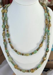LONG 42' TURQUOISE AND MULTI STONE NECKLACE