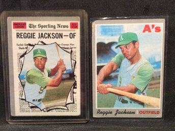 1970 Topps Reggie Jackson 2 Card Lot With All Star - M