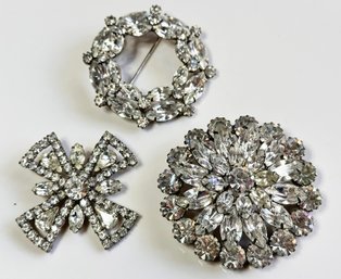 A Series Of Vintage Rhinestone Pins