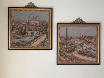 Pair Of Paris Knitted Art