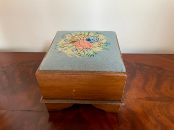 Vintage Petite Needlepoint Footstool