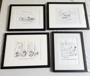 Set Of 4 - New Yorker Cartoon Prints -  David Sipress, Sam Gross And Danny Shanahan 'M'