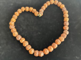 Hand-Carved Wooden Bead Necklace