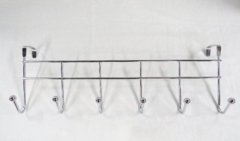 Over The Door Chrome Finished 6 Hook Rack