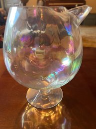 Gorgeous Iridescent Glass Snifter With Spout