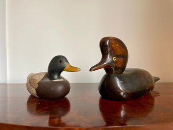Two Decoy Ducks - Ducks Unlimited Valarie Bundy Special Edition & Wildfowler Decoys Mallard