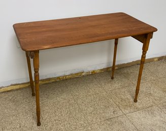 Antique Wood Folding Sewing Table With Built In 36' Yardstick