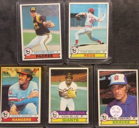 (5) 1979 Topps Baseball Cards With Hall Of Famers - M