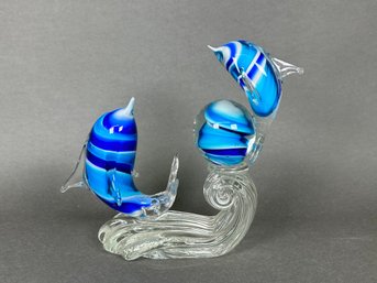 Stunning Murano Art Glass Dolphin Sculpture