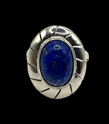 Vintage Mexican Sterling Silver And Lapis Ring, Size 7