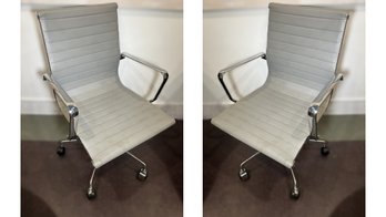 Pair Of Gray Modern Ergonomic Desk Chairs $500 Each Retail