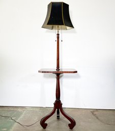 A Vintage Mahogany Side Table And Lamp Combo