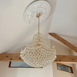 A Regency Lighting  Elegant Large Umbrella Cut Crystal Chandelier - DR