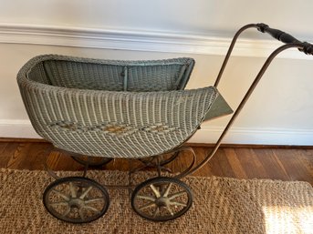 Antique Loom Wicker Baby Carriage Stroller Pram