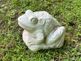 A Whimsical Cast-Cement Garden Frog